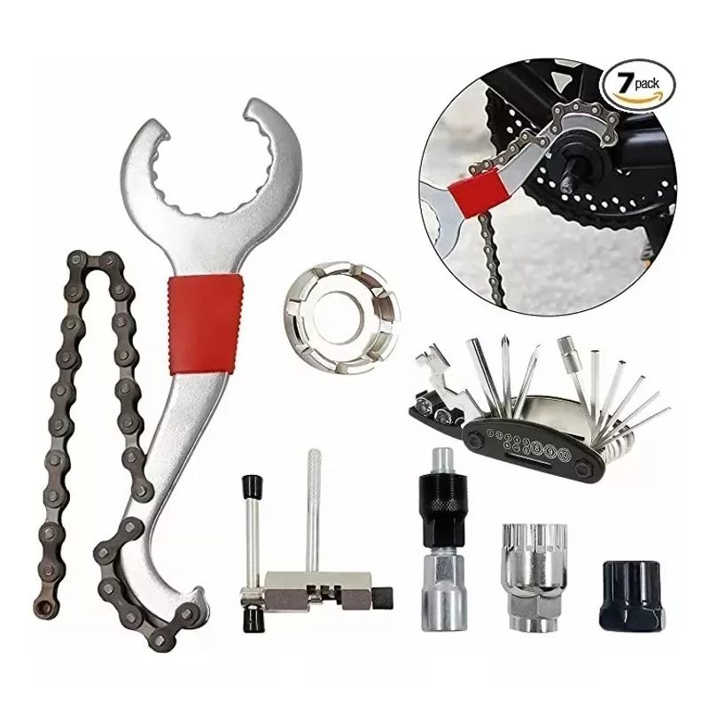 GENERICO - Set Full Herramientas Bici Extractor Corta Cadena Llave