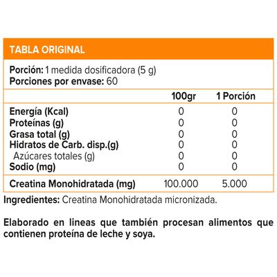 Imagen 2 del producto CREATINA MONOHIDRATADA MICRONIZADA - 300GR,