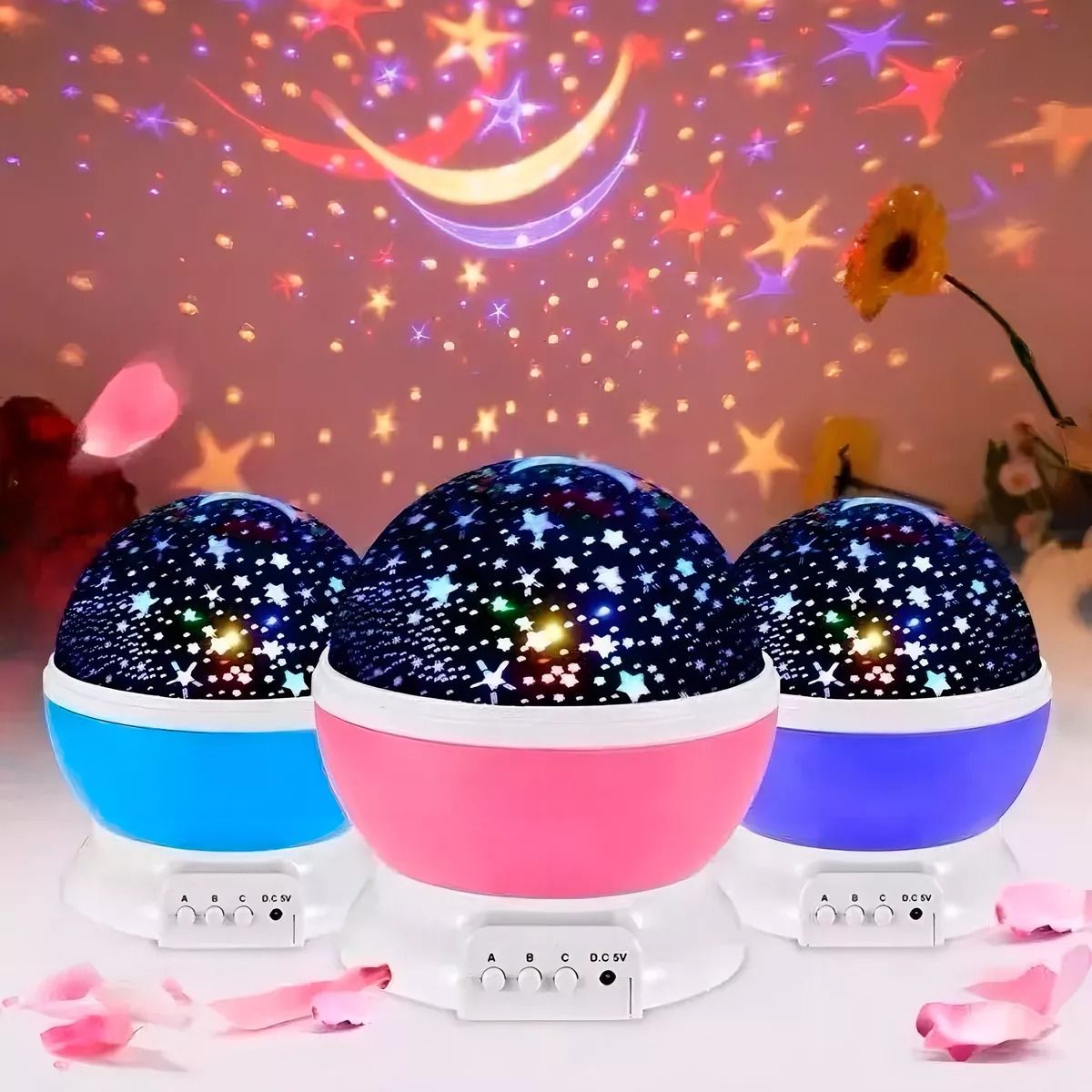 GENERICO - Lampara Rotatoria Proyector Cielo Estrellas Noche Dormir Luz