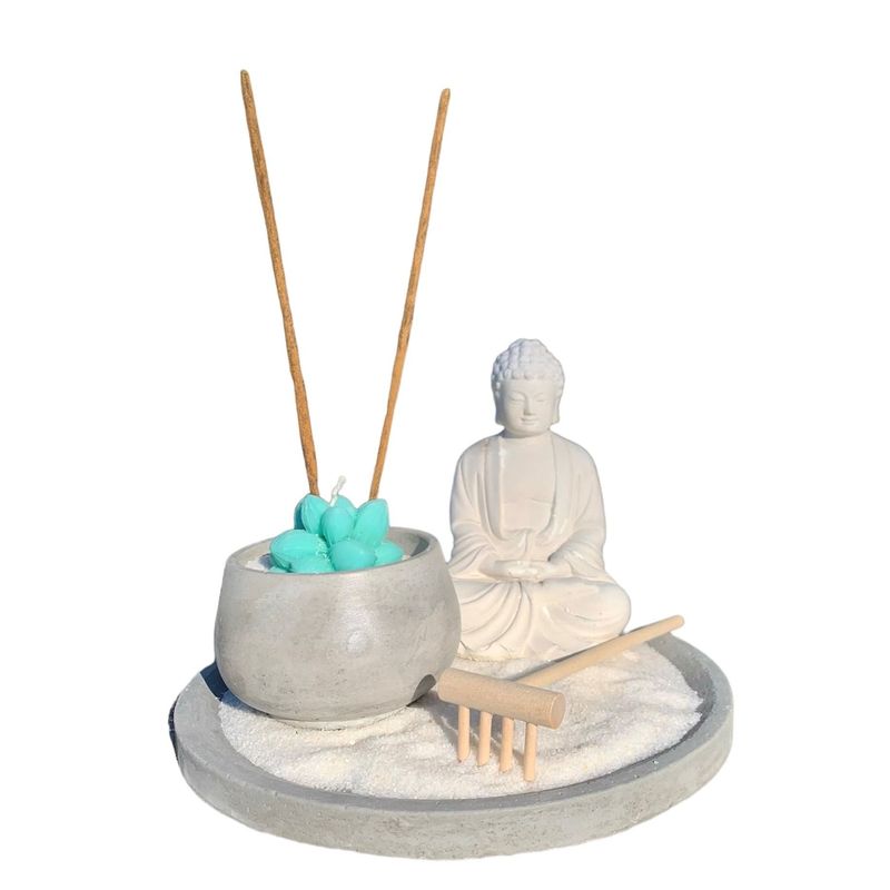 GENERICO - Jardín Zen Buda Meditando Vela Soja + Incienso