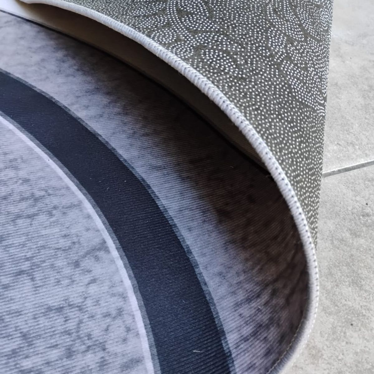 GENERICO - ALFOMBRA GRIS GEOMETRIC 200X240 DELGADA LISA ANTIDESLIZANTE WYM