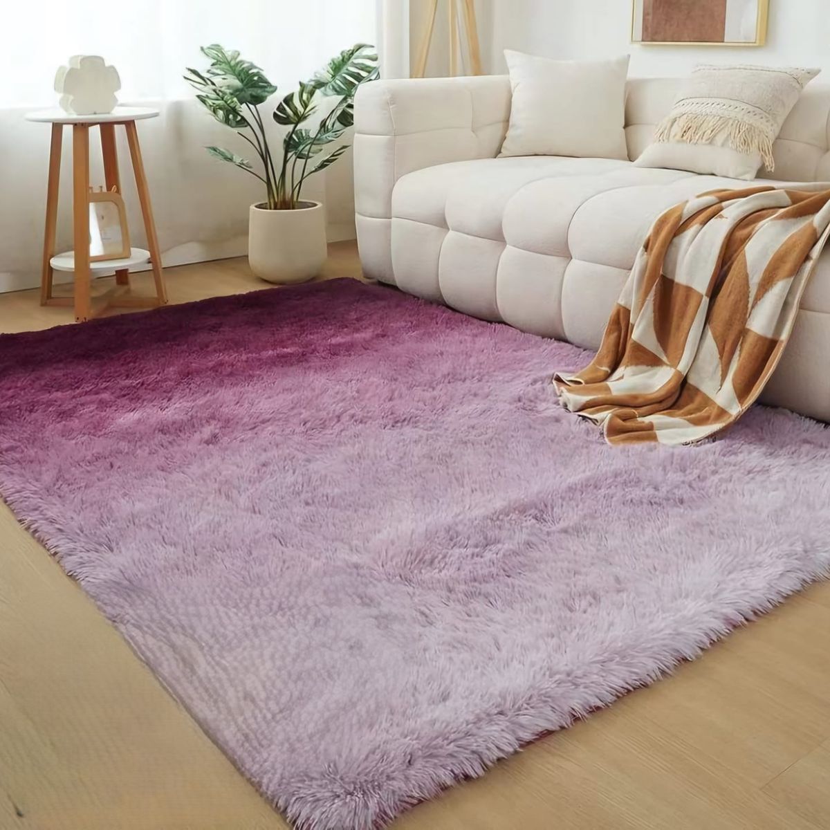GENERICO - ALFOMBRAS PELO LARGO TIPO PELUCHE SUAVES PARA DECORACION DE HOGAR