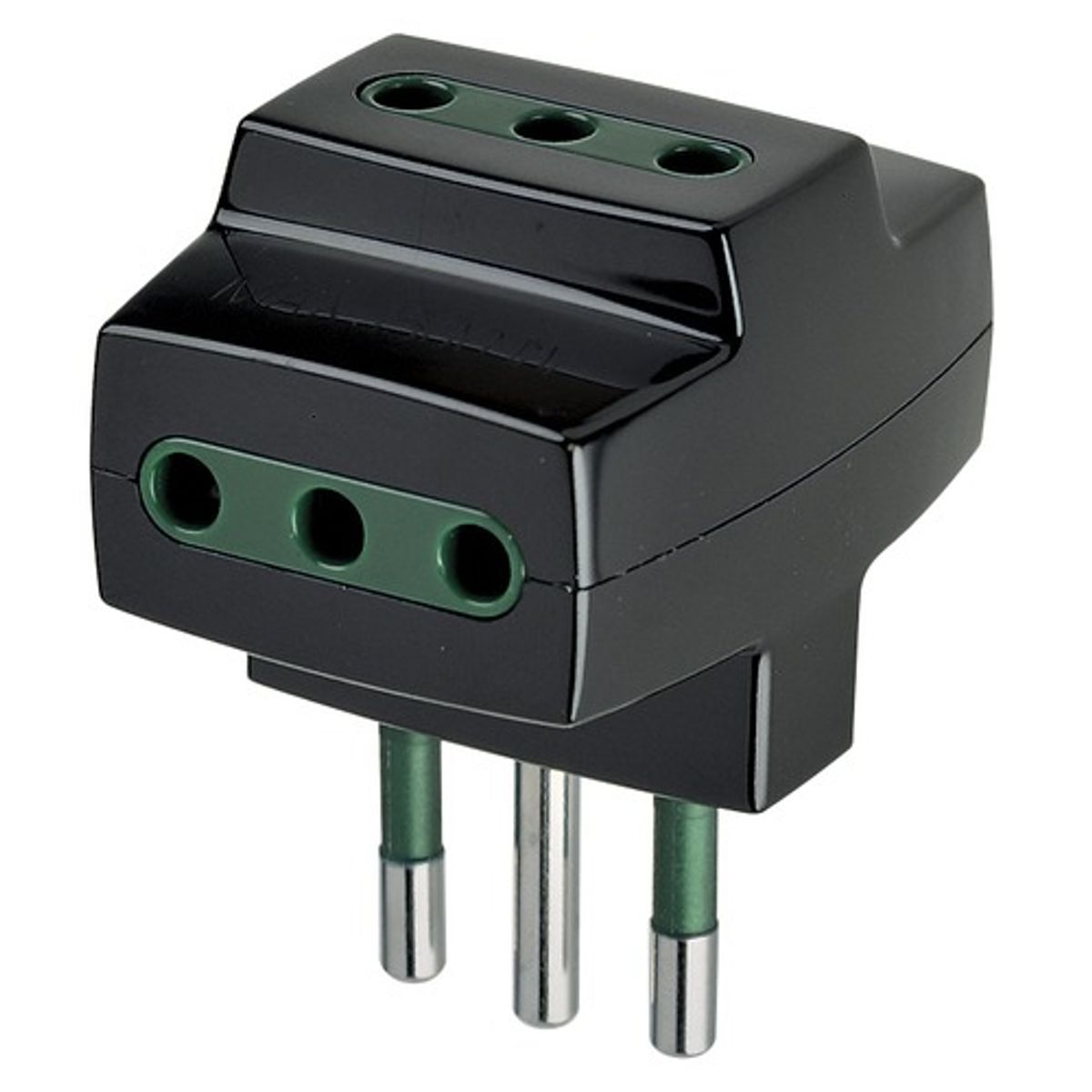 VIMAR - Adaptador Triple Vimar 2p+T 10a 250v S11 Negro