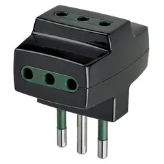 VIMAR - Adaptador Triple 2p+T 10a 250v S11 Negro