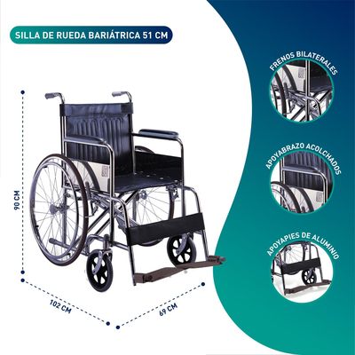 Imagen 2 del producto Silla De Ruedas Sobrepeso Bariatrica Strong 51cm