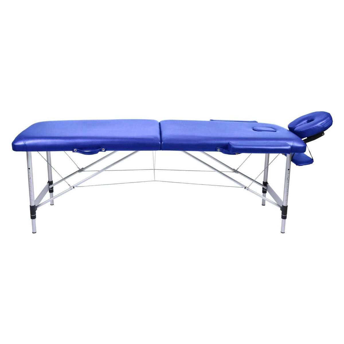 GLOMED - Camilla Masajes Plegable 2 Cuerpos Estándar Aluminio Azul