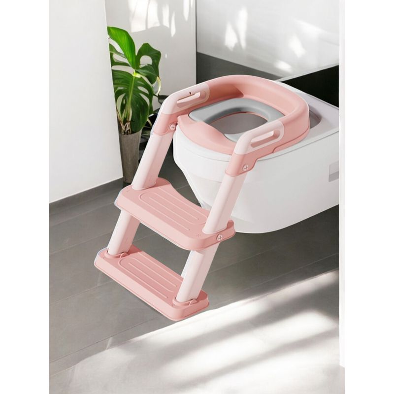 GENERICO - Adaptador Baño con Escalera para Entrenamiento Color Rosa