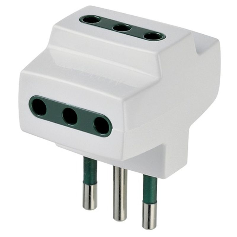 VIMAR - Adaptador Triple Vimar 2p+T 10a 250v S11 Blanco