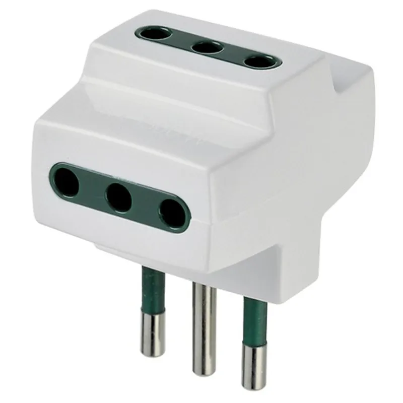 VIMAR - Adaptador Triple Vimar 2p+T 10a 250v S11 Blanco