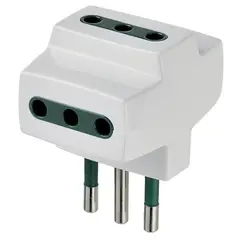 VIMAR - Adaptador Triple 2p+T 10a 250v S11 Blanco