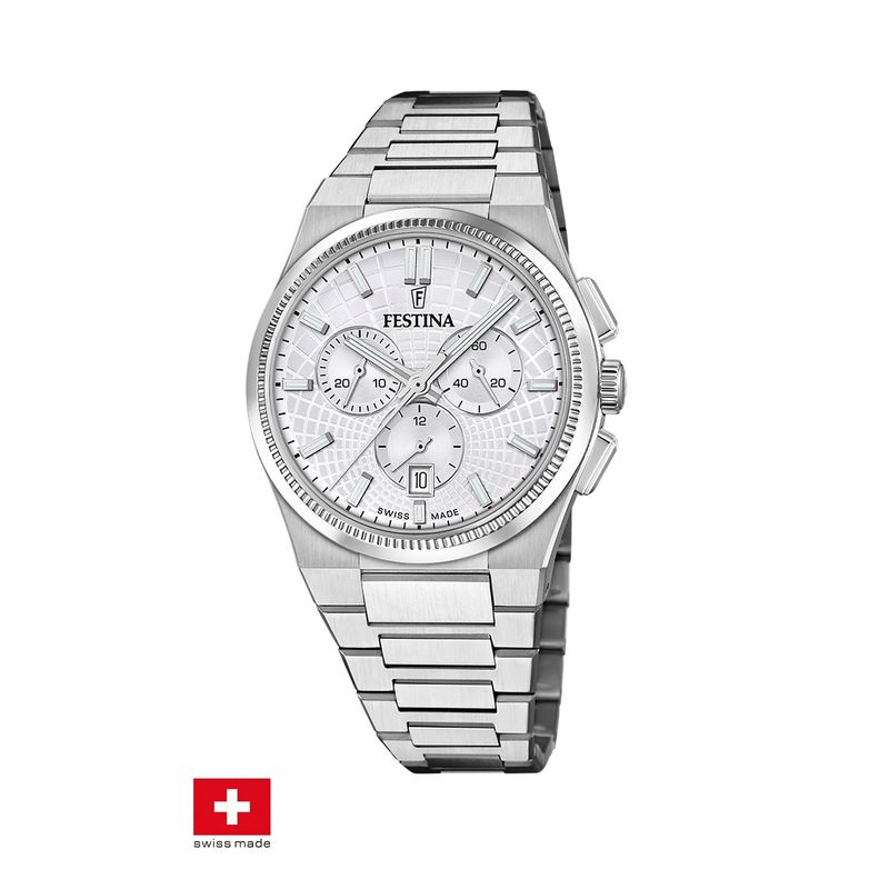 FESTINA SWISS - Reloj F20059/1 Festina Swiss Plata Hombre Rive Collection