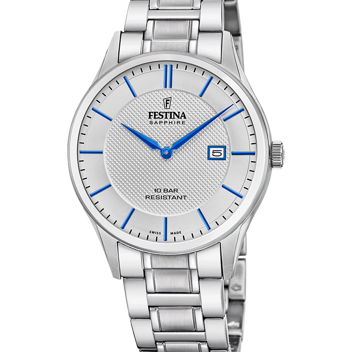 FESTINA SWISS - Reloj F20067/3 Festina Swiss Gris Hombre Acero Clásico