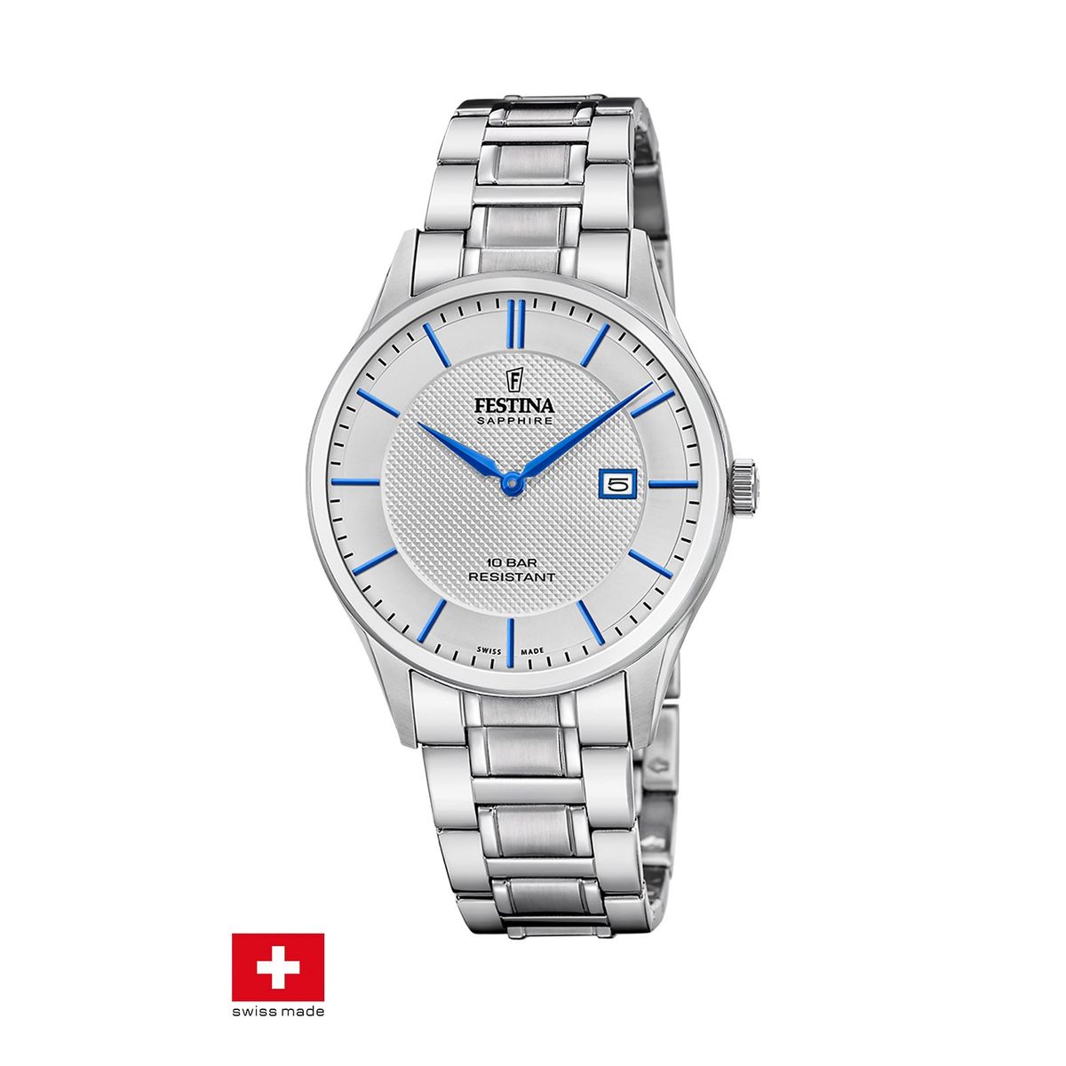 FESTINA SWISS - Reloj F20067/3 Festina Swiss Gris Hombre Acero Clásico