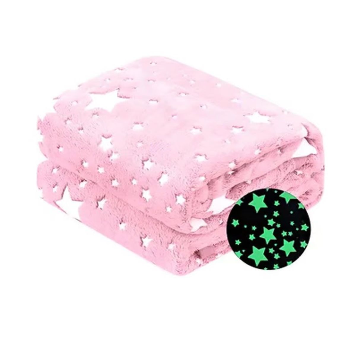 GENERICO - Manta Rosa Mágica Luminosa en la Oscuridad 1 Pza. 150x200