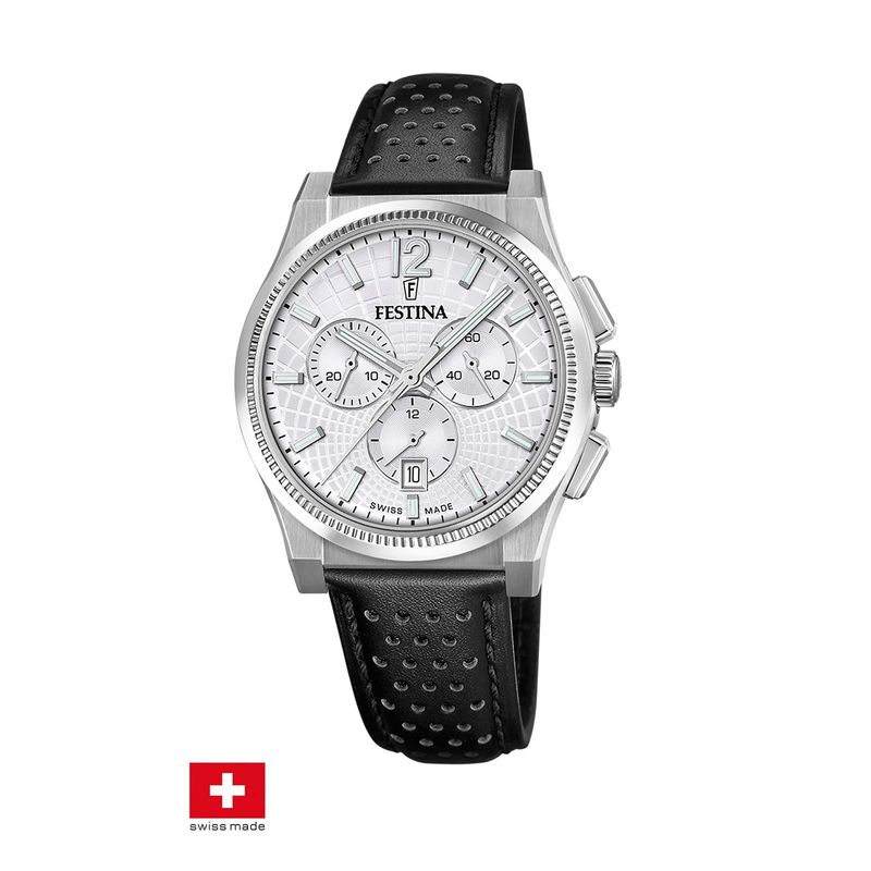 FESTINA SWISS - Reloj F20060/1 Festina Swiss Plata Hombre Rive Collection