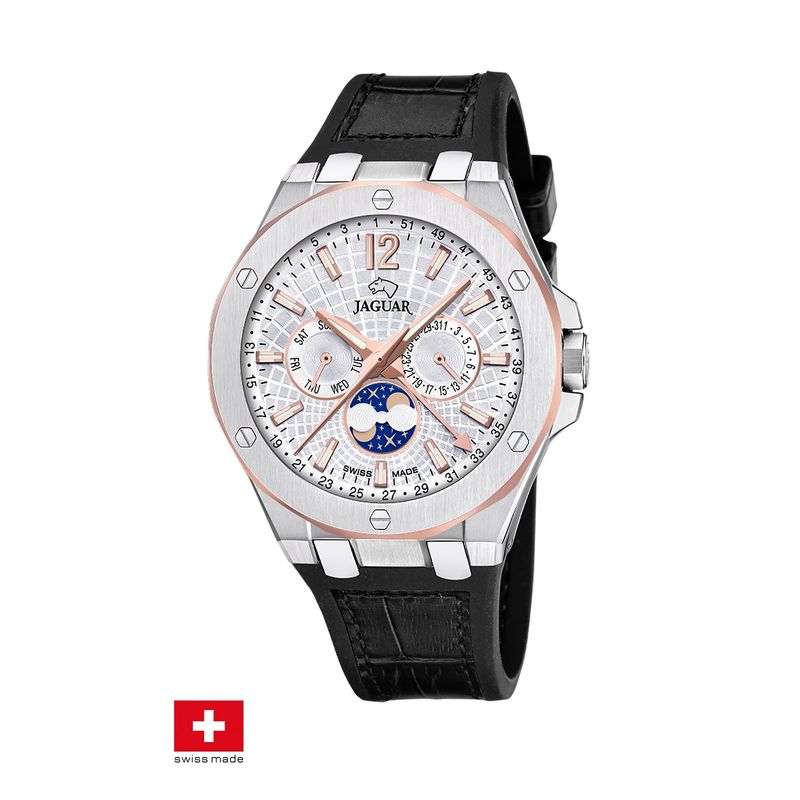 JAGUAR - Reloj J1040/1 Jaguar Swiss Plata Hombre Diplomatic
