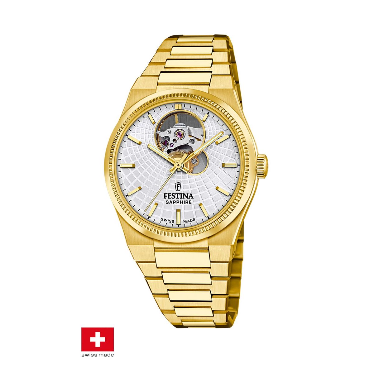 FESTINA SWISS - Reloj F20064/1 Festina Swiss Plata Mujer Automático