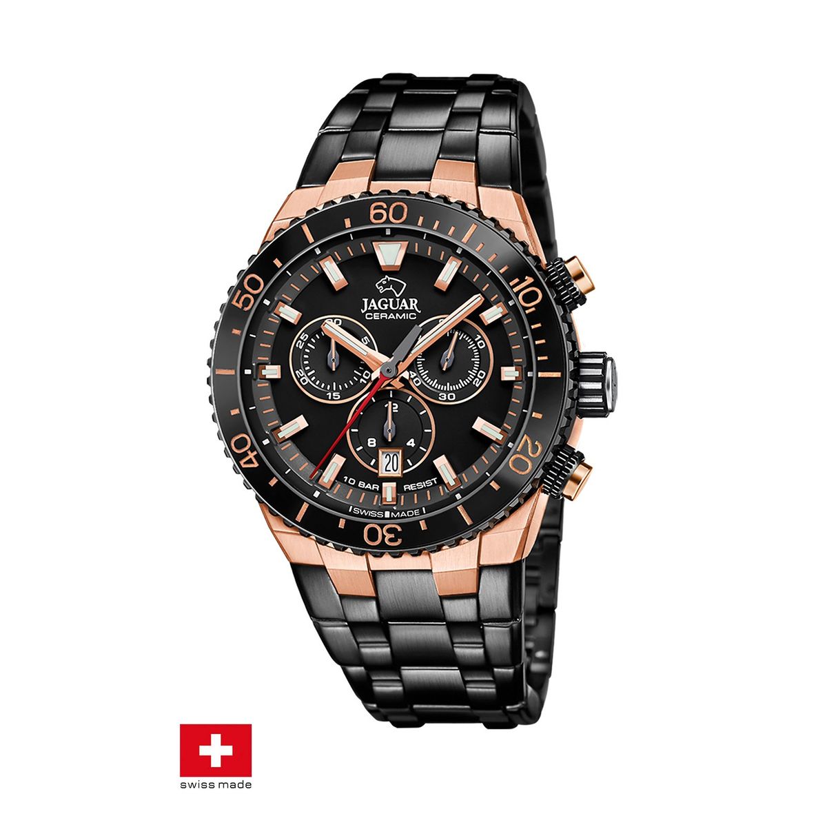 JAGUAR - Reloj J1023/1 Jaguar Swiss Negro Hombre Ceramic