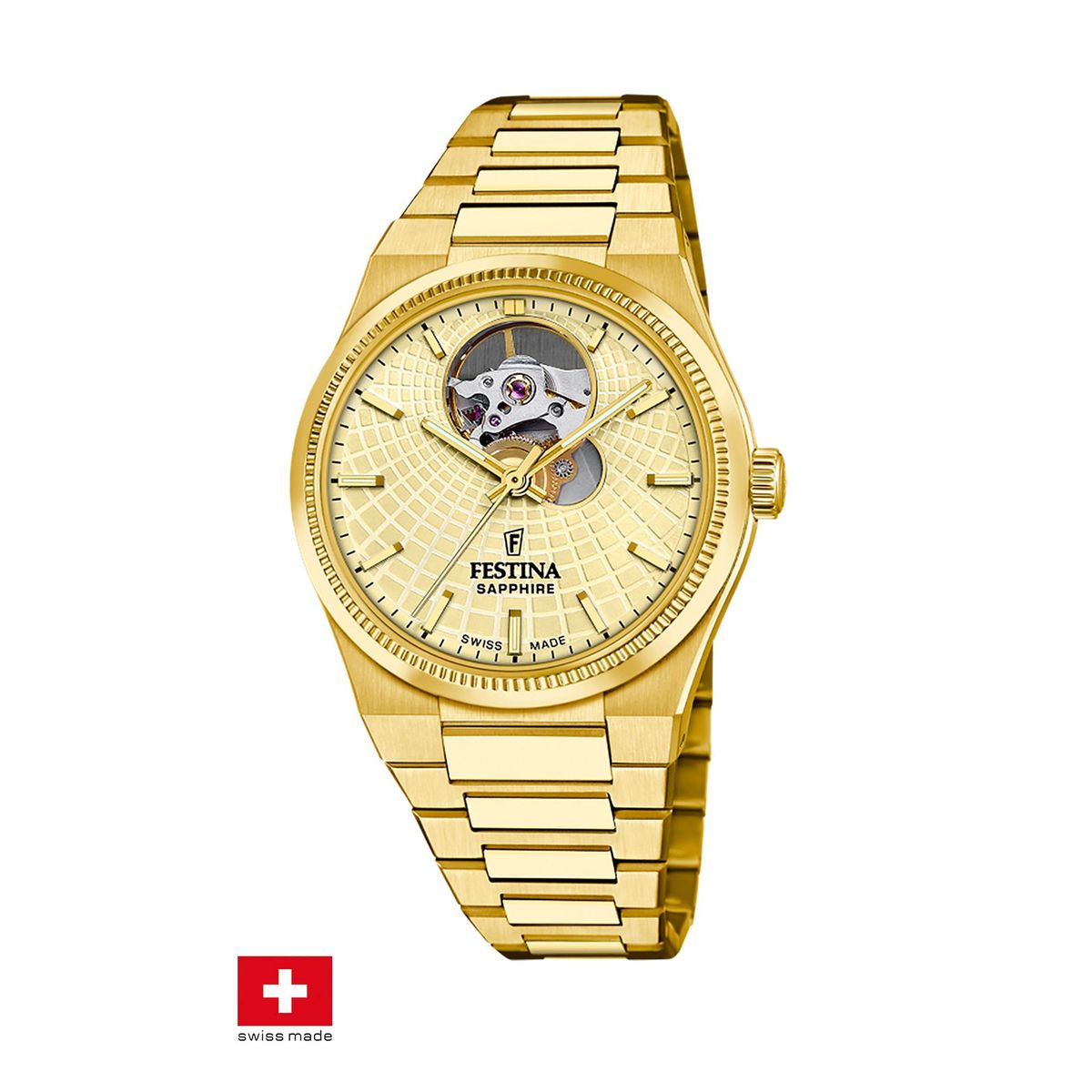 FESTINA SWISS - Reloj F20064/2 Festina Swiss Dorado Mujer Automático