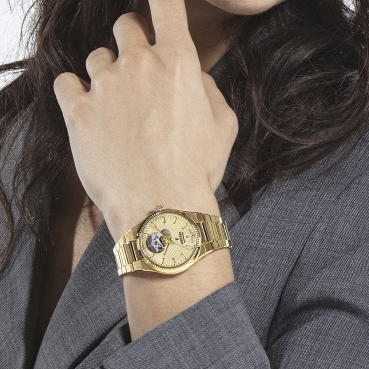 FESTINA SWISS - Reloj F20064/2 Festina Swiss Dorado Mujer Automático