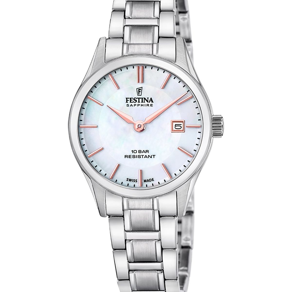 FESTINA SWISS - Reloj F20068/2 Festina Swiss Blanco Mujer Acero Clásico