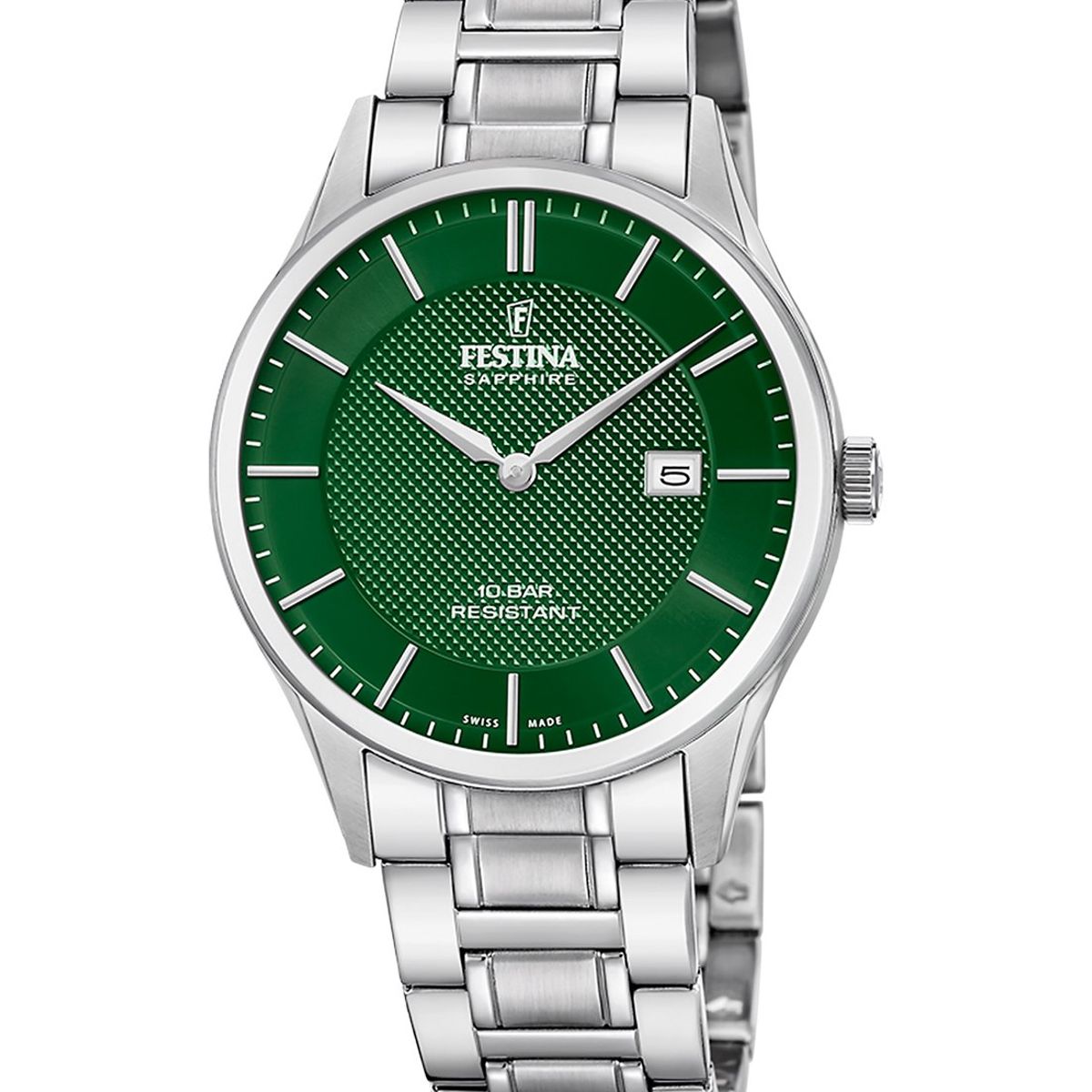 FESTINA SWISS - Reloj F20067/5 Festina Swiss Verde Hombre Acero Clásico