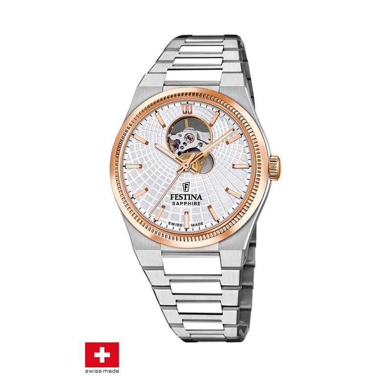 FESTINA SWISS - Reloj F20061/1 Festina Swiss Plata Hombre Automático