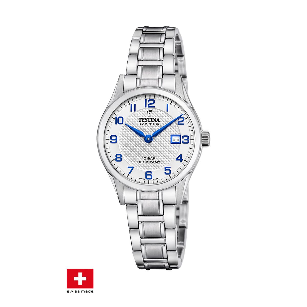 FESTINA SWISS - Reloj F20068/1 Festina Swiss Plata Mujer Acero Clásico