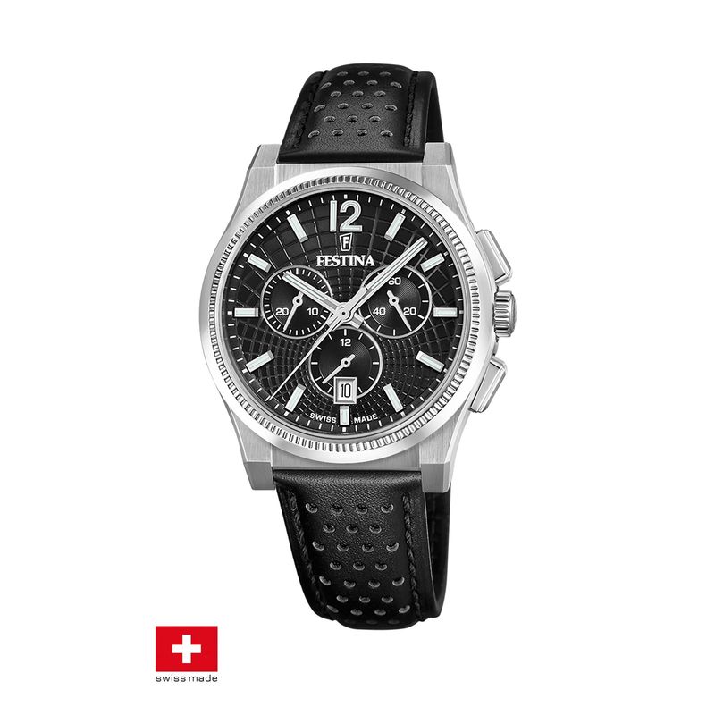 FESTINA SWISS - Reloj F20060/4 Festina Swiss Negro Hombre Rive Collection