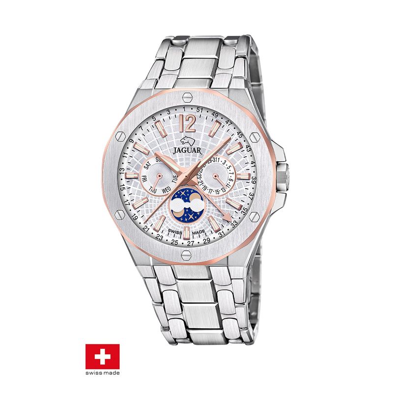 JAGUAR - Reloj J1039/1 Jaguar Swiss Plata Hombre Diplomatic