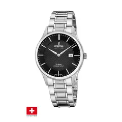 FESTINA SWISS - Reloj F20067/6 Negro Hombre Acero Clásico