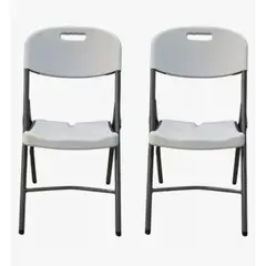 GENERICO - Pack 2 Silla De Plástico Plegable Blanca