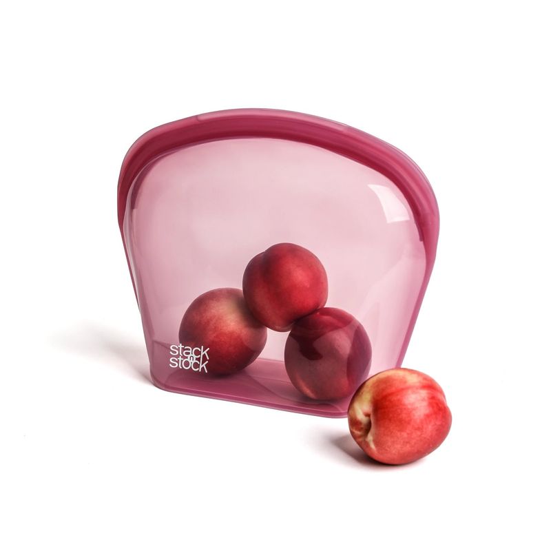 STACK N STOCK - Bolsa De Silicona Platino Stack`n Stock 2 Lts. Guinda Plegable
