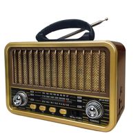 Radio Portátil Bluetooth Recargable Y A Pilas AMFM MP3 Vintage Café