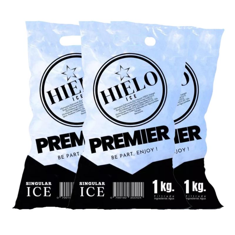 GENERICO - Bolsas Para Envasar Congelar Hielo 1 Kilo 300u con Manilla - Agua.