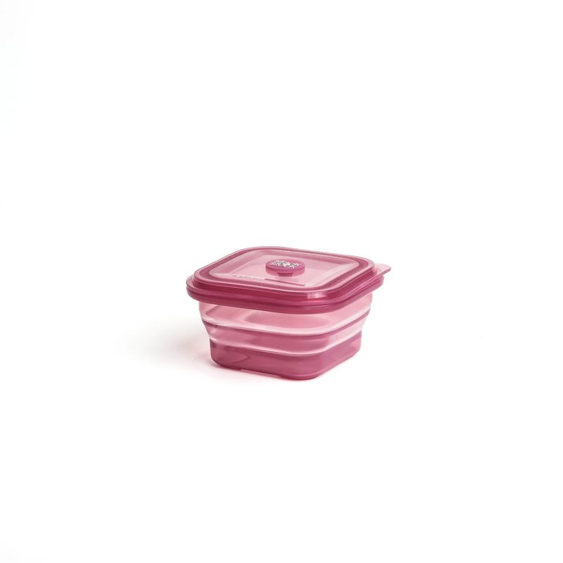 STACK N STOCK - Contenedor de Silicona Platino 400 ml. Guinda Colapsable