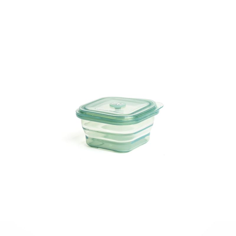 STACK N STOCK - Contenedor de Silicona Platino 400 ml. Verde Colapsable