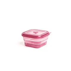STACK N STOCK - Contenedor de Silicona Platino 600 ml. Guinda Colapsable