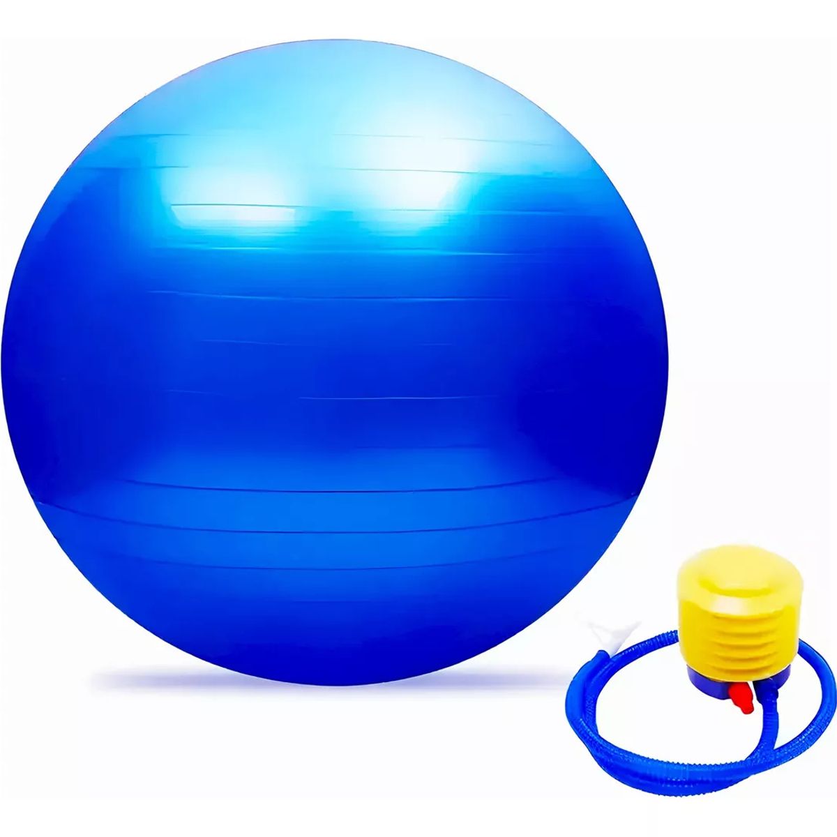 GENERICO - Pelota Balón 75cm Pilates Yoga más Inflador - Color Azul