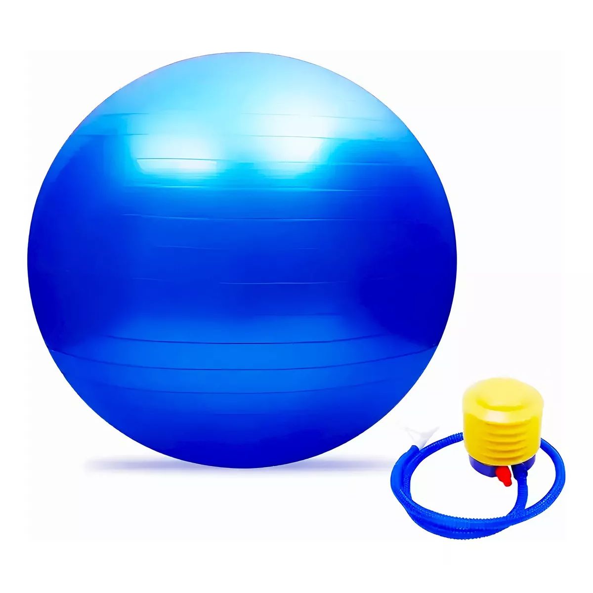 GENERICO - Pelota Balón 75cm Pilates Yoga más Inflador - Color Azul