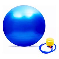 Pelota Balón 75cm Pilates Yoga más Inflador - Color Azul