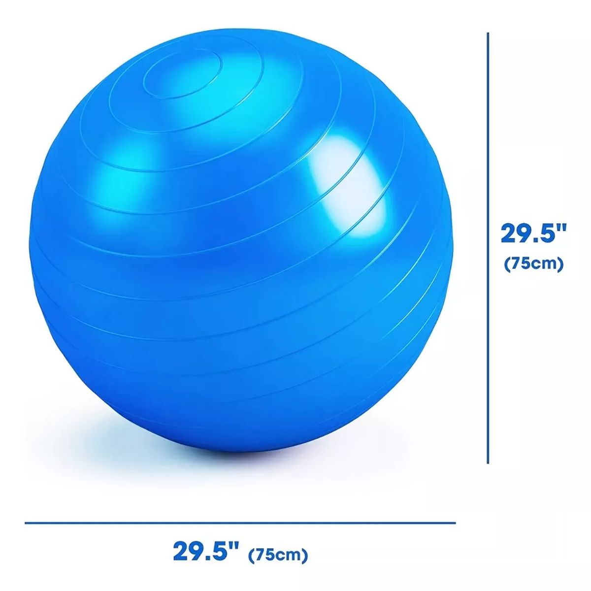 GENERICO - Pelota Balón 75cm Pilates Yoga más Inflador - Color Azul