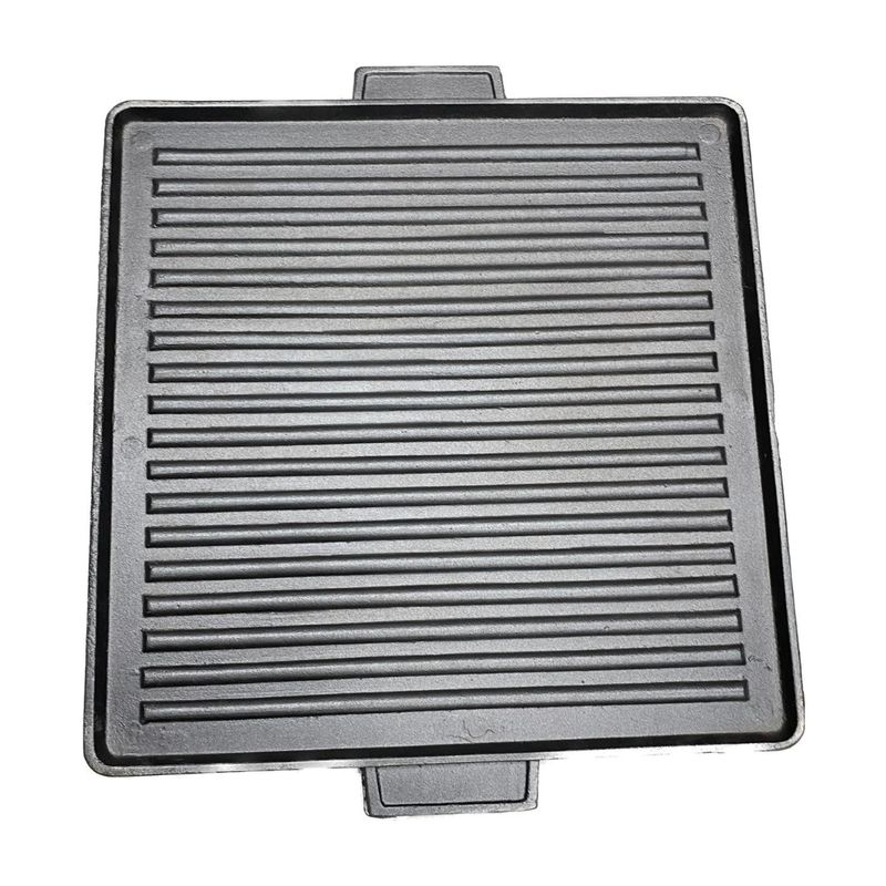 GENERICO - Plancha de Hierro Fundido Reversible Base Grill Base Lisa