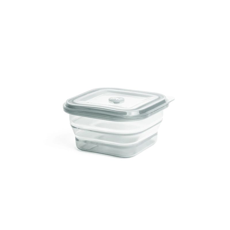 STACK N STOCK - Contenedor de Silicona Platino 900 ml. Transparente Colapsable