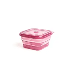 STACK N STOCK - Contenedor de Silicona Platino 900 ml. Guinda Colapsable