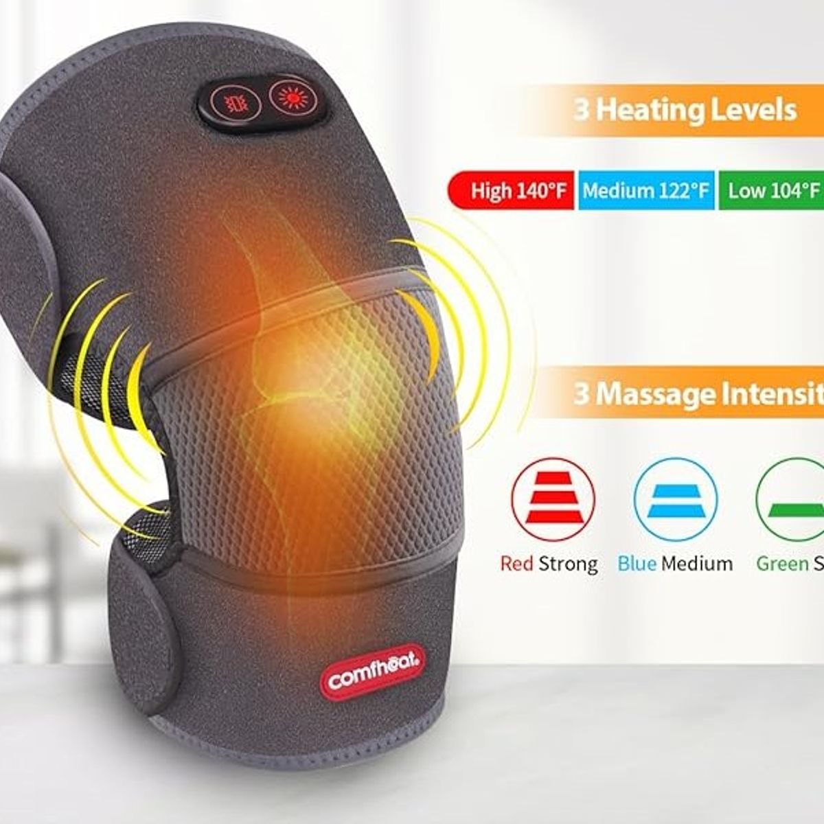 MOVI - Rodillera Ortopédica 2 en 1 calor y masaje