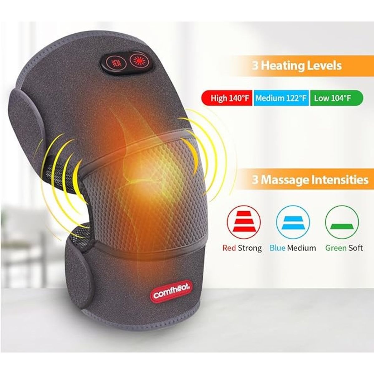 MOVI - Rodillera Ortopédica 2 en 1 calor y masaje