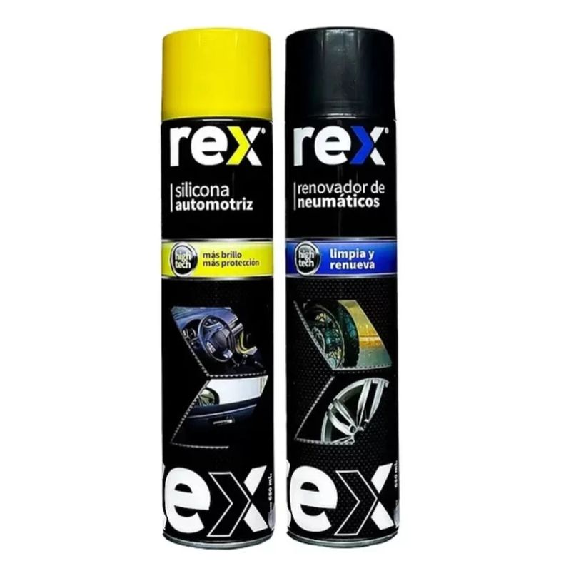REXEL - KIT RENOVADOR DE NEUMATICOS + SILICONA AUTOMOTRIZ 400ML REX