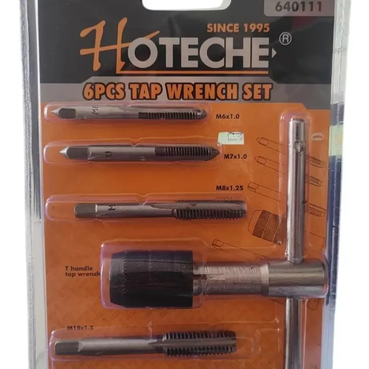 HOTECHE - Tarraja Manual Macho Para Hilos Tornillo Pernos 6 Pz Hoteche