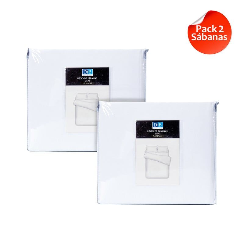 DIB - Pack 2 Sabanas Lisas 15P Blanco